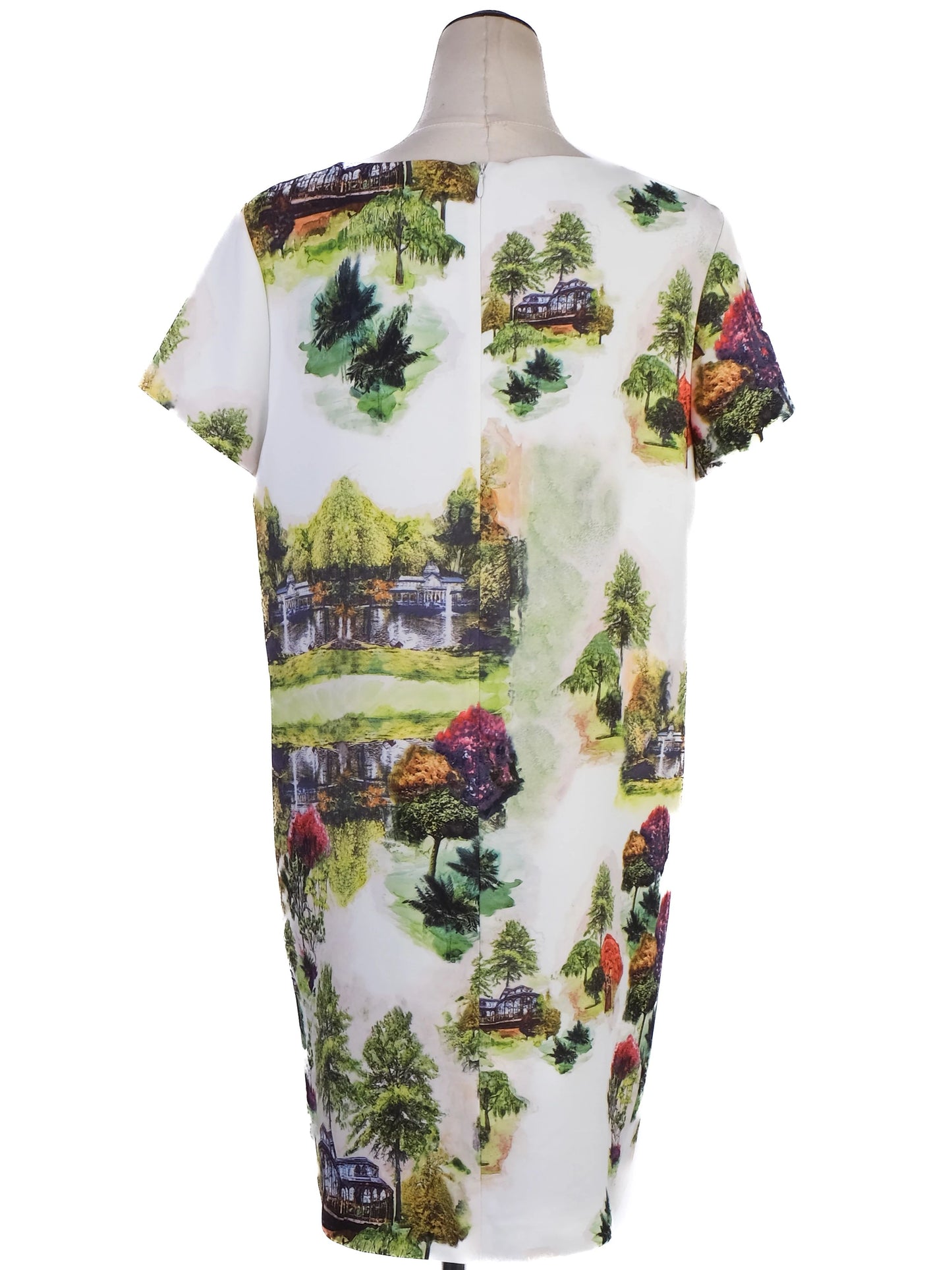 adolfo dominguez womenõs landscape print dress size l excellent