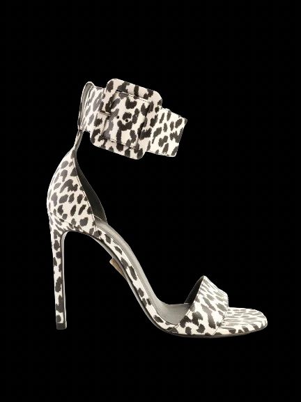 excellent saint laurent high-heeled shoes animal print leather size 38