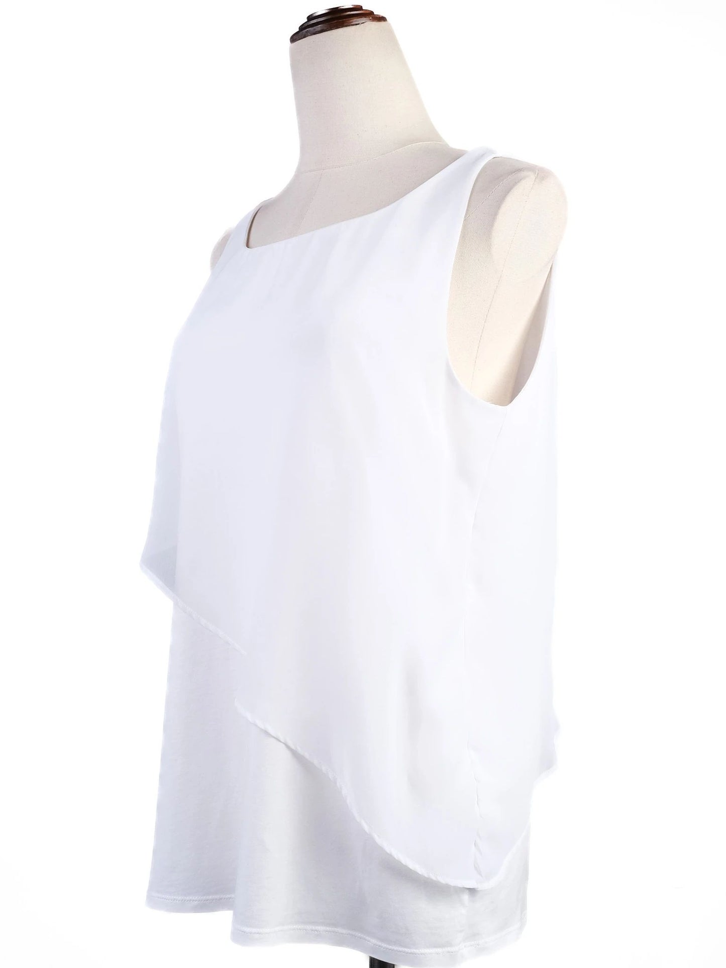 excellent hugo boss women's white sleeveless top size m polyester