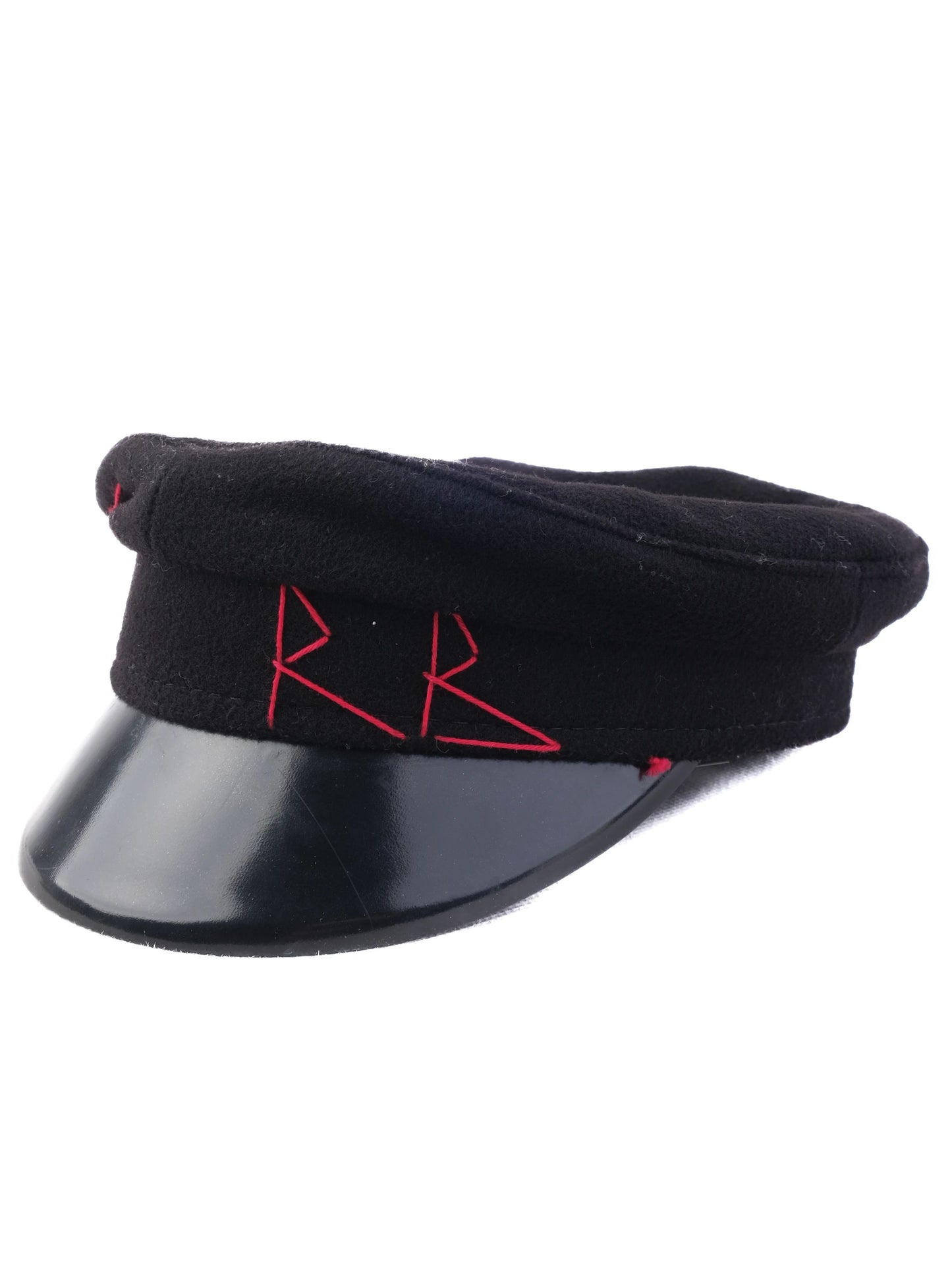 excellent ruslan baginskiy black wool cap with rb embroidery