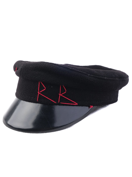 Excellent Ruslan Baginskiy Black Wool Cap with RB Embroidery