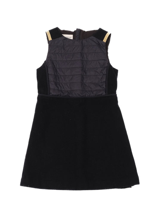Perfect Moncler Kids Blue Wool Dress Size 8 with Gold Trims