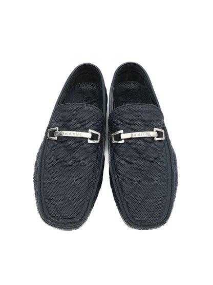 Excellent Baldinini Blue Leather Loafers Size 43 for Men