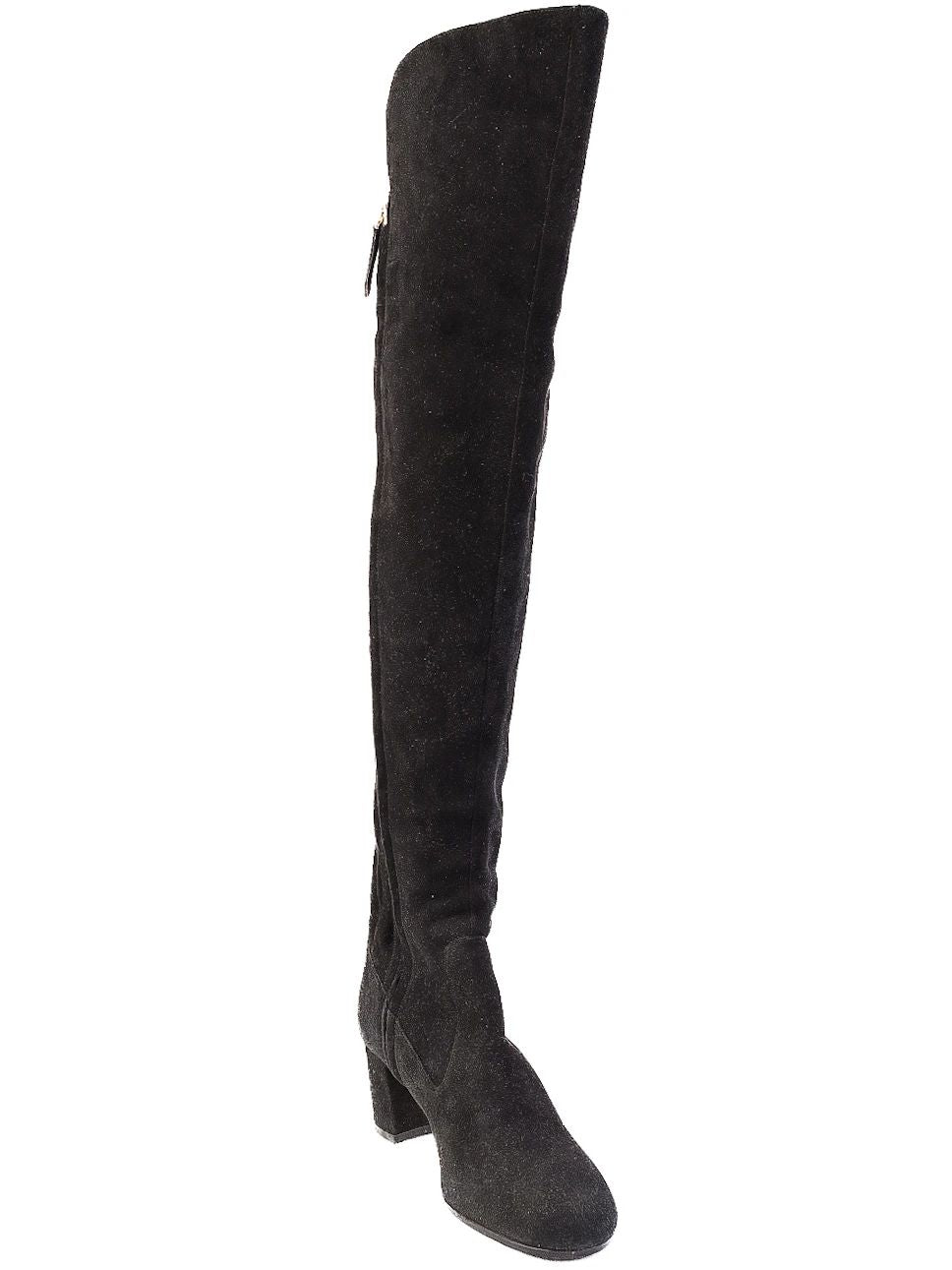 valentino black leather over-the-knee boots size 37.5 excellent condition