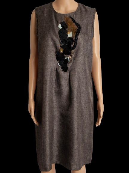 good schumacher orange polyester dress size l with decorative design