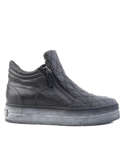 Excellent Baldinini Black Leather High-Top Sneakers Size 38