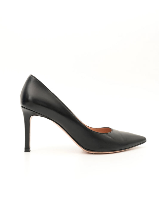 Excellent Roberto Festa Black Leather High-Heeled Shoes Size 36