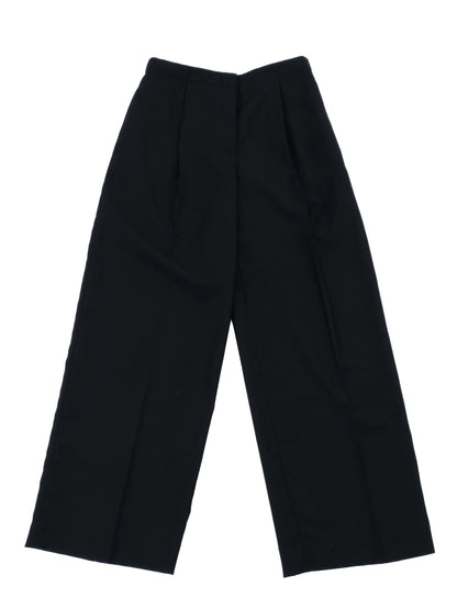 NEW COS Black Wool Wide-Leg Pants Size M