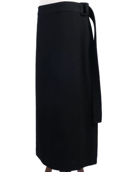 RAEY Black Wool Wrap Skirt with Belt Size XXL Excellent Condition