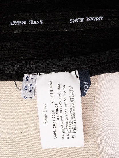Excellent Armani Jeans Black Viscose Skirt with Belt Size N/A