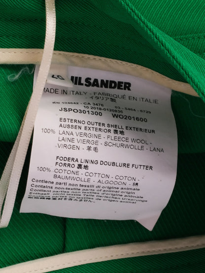 Excellent Jil Sander Green Wool Pants Size M Made in Italy
