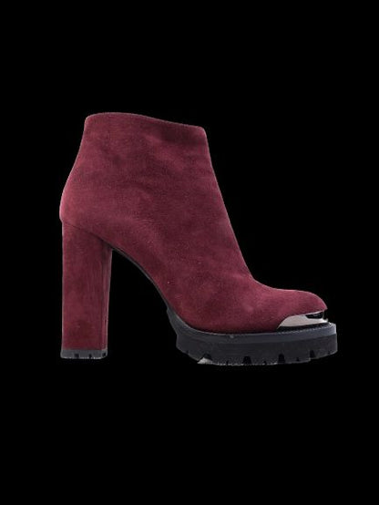 Perfect Nando Muzi Red Leather High-Heeled Ankle Boots Size 37
