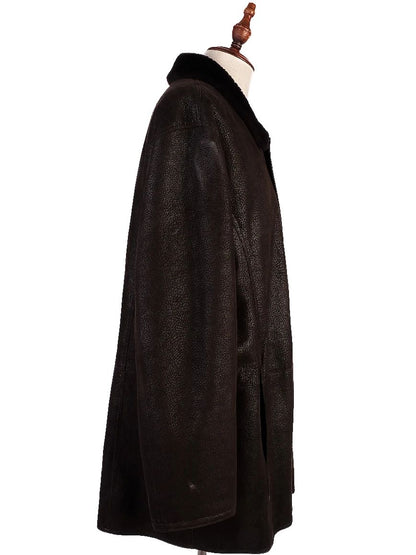 Good Bugatti Orange Leather Coat Size XL for Men