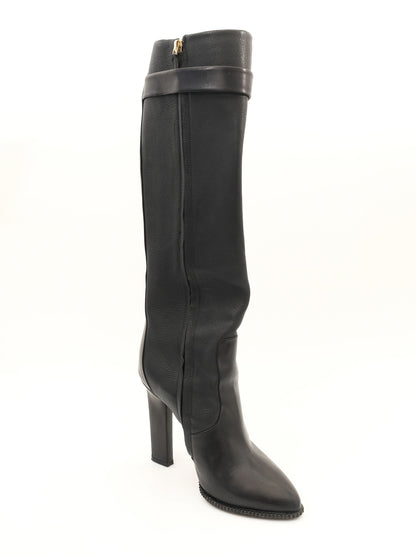 Excellent Givenchy Black Leather Knee-High Boots Size 37