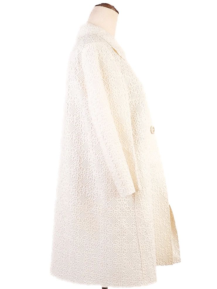 excellent ermanno scervino white lace coat size xs women