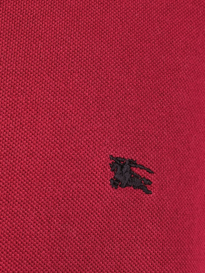 Excellent Burberry Red Cotton Polo Shirt Size XXL for Men