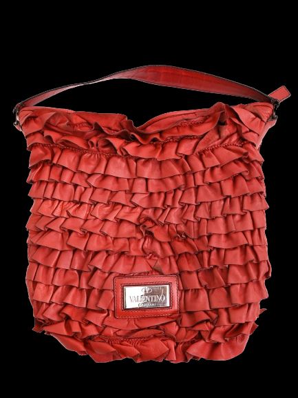 average condition valentino garavani red leather handbag
