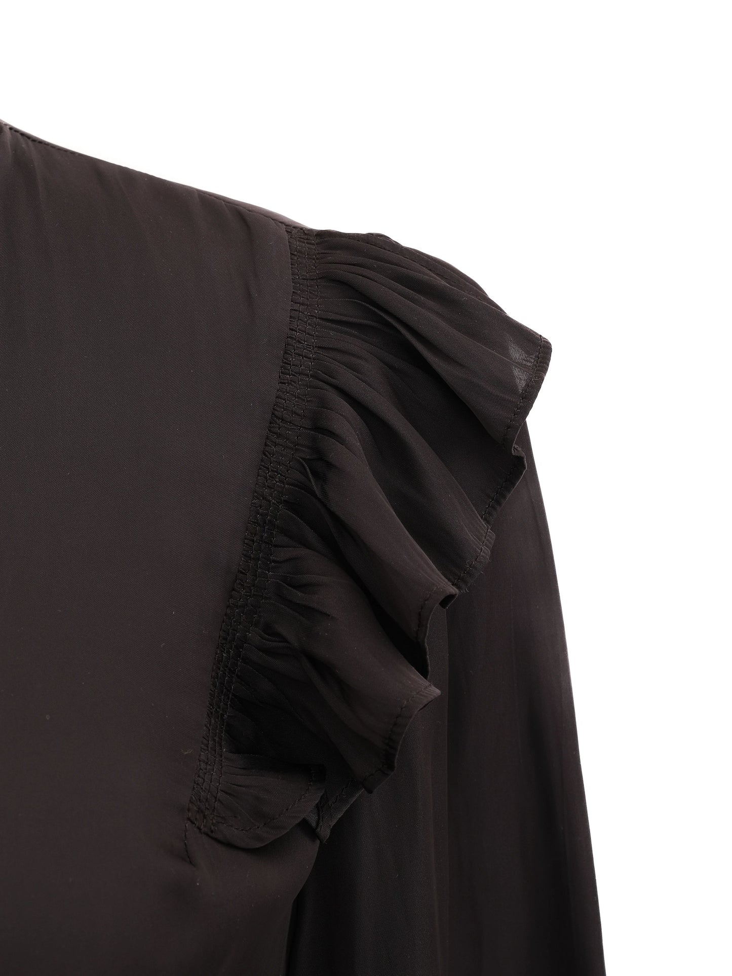 excellent zadig&voltaire black dress xs ruffled long sleeve