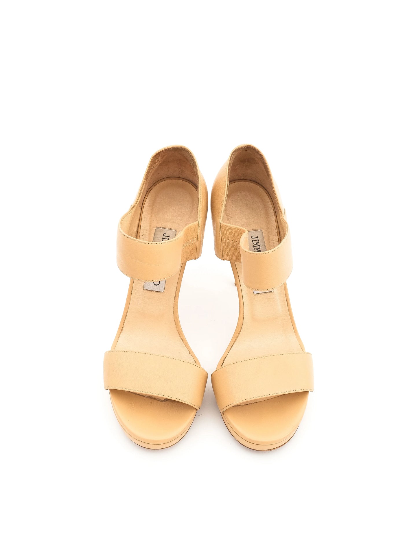 jimmy choo orange leather high-heeled sandals size 38.5