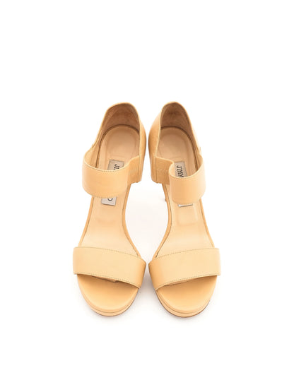 Jimmy Choo Orange Leather High-Heeled Sandals Size 38.5