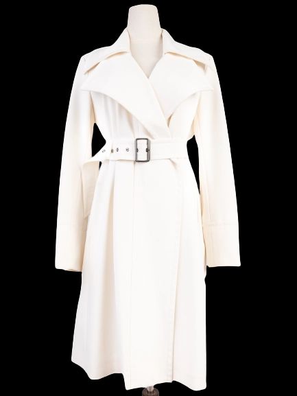 sportmax women's white nylon trench coat size s excellent condition