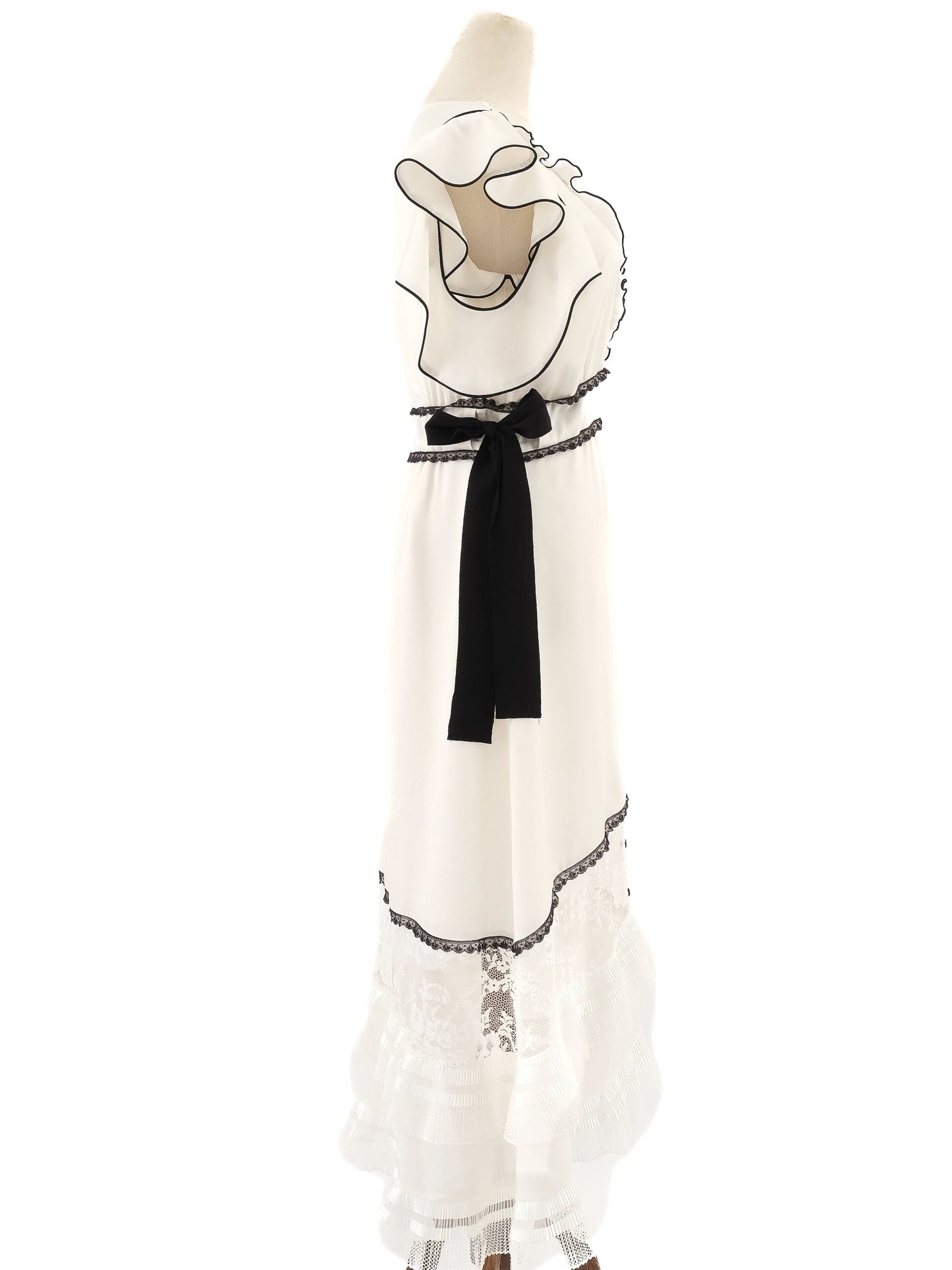 self-portrait white dress with black details size s excellent condition