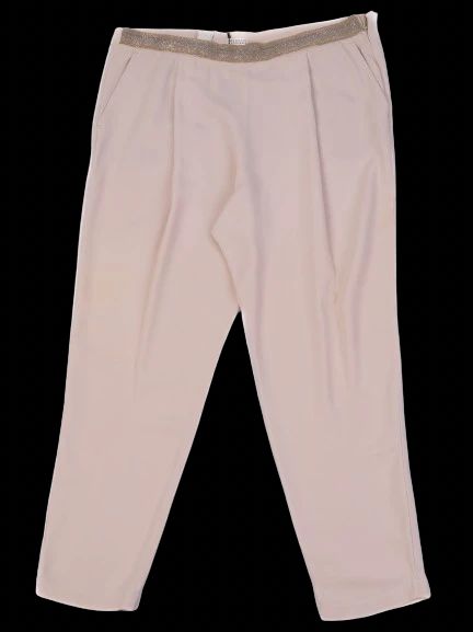 excellent brunello cucinelli white silk pants size 8 tailored fit