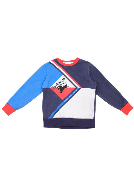 Excellent Burberry Kids Sweatshirt Blue Red Size 10 with Knight Design