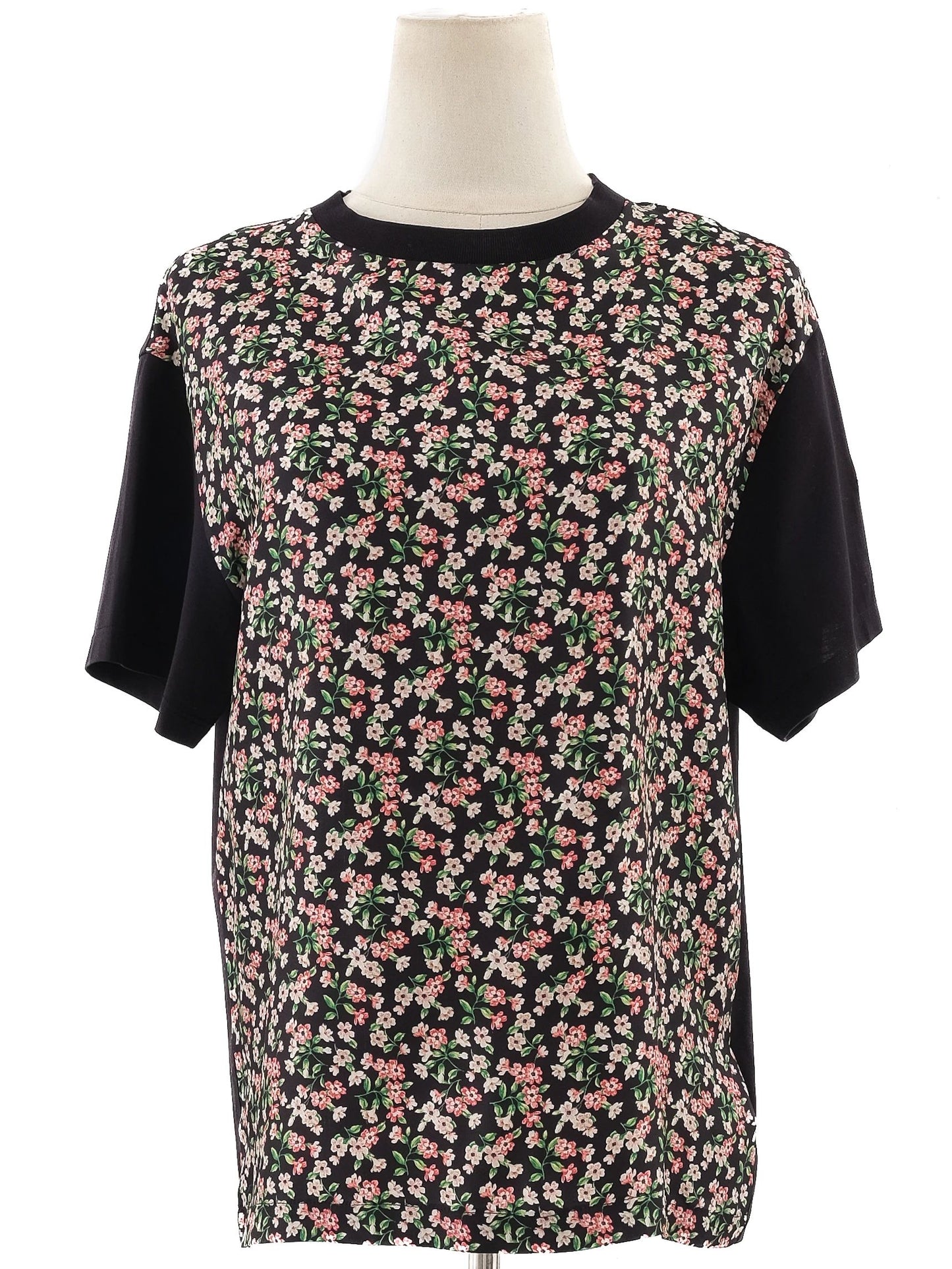excellent moncler black floral pattern t-shirt size m women