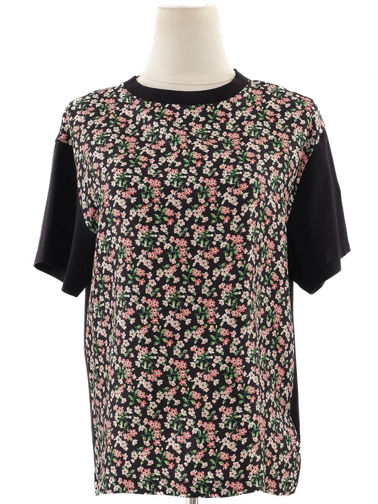 Excellent Moncler Black Floral Pattern T-Shirt Size M Women