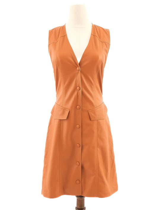 Excellent Nanushka Orange Polyurethane Dress Size XS