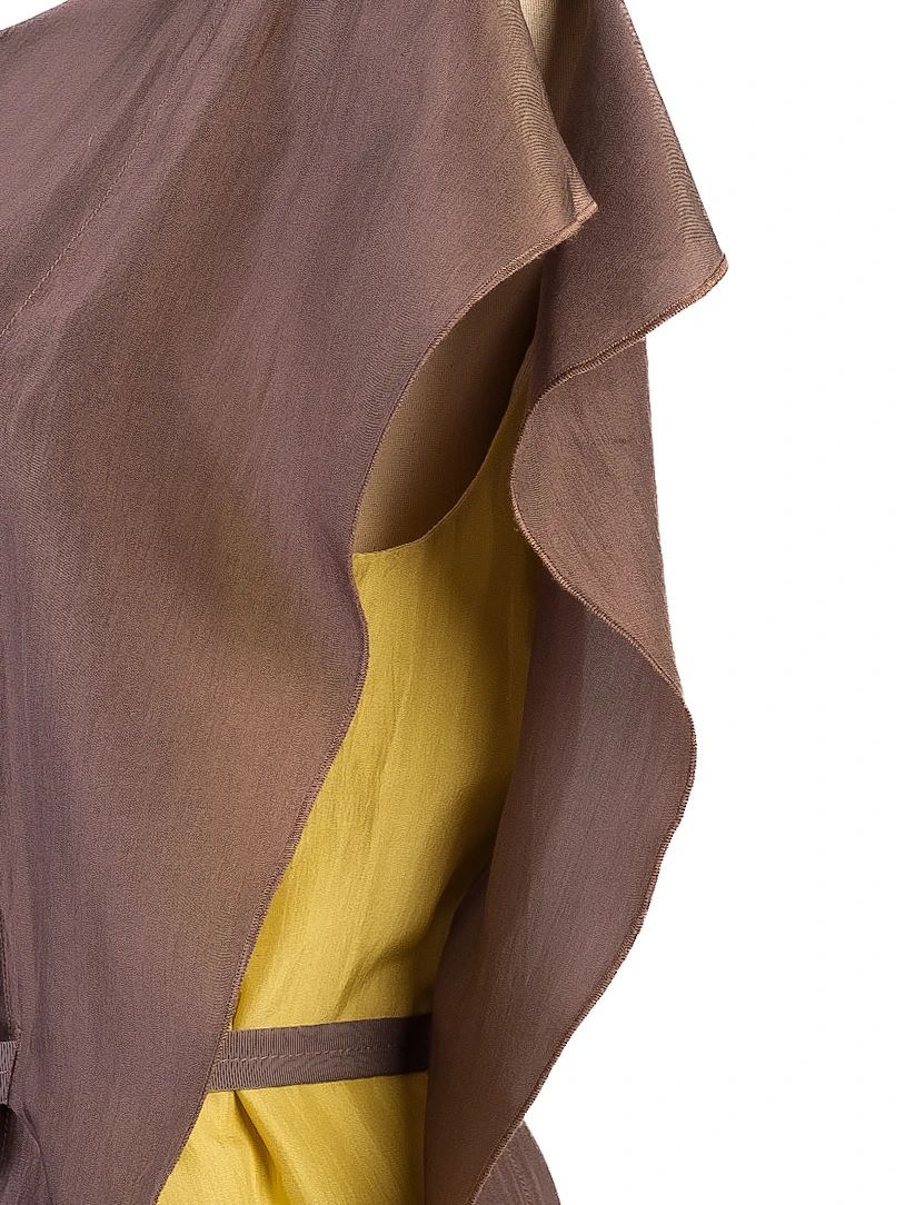 good trussardi gray silk sleeveless dress size m with belt