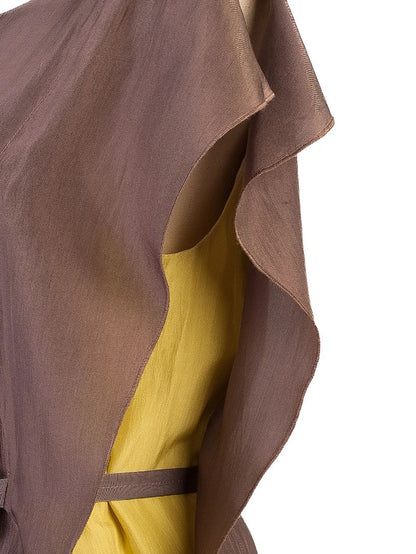 Good Trussardi Gray Silk Sleeveless Dress Size M with Belt