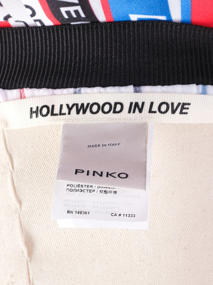 Excellent Pinko Pleated Skirt Red White Stripes Size L Made in Italy