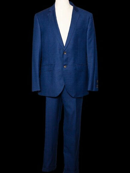 Good Hackett Blue Cashmere Wool Suit Jacket & Pants Size XL