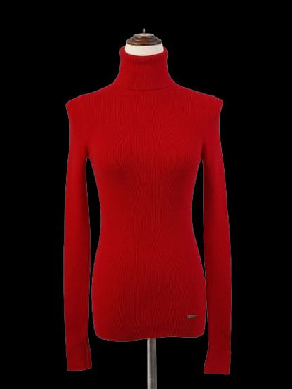 Excellent Dsquared2 Red Turtleneck Sweater Size S Wool