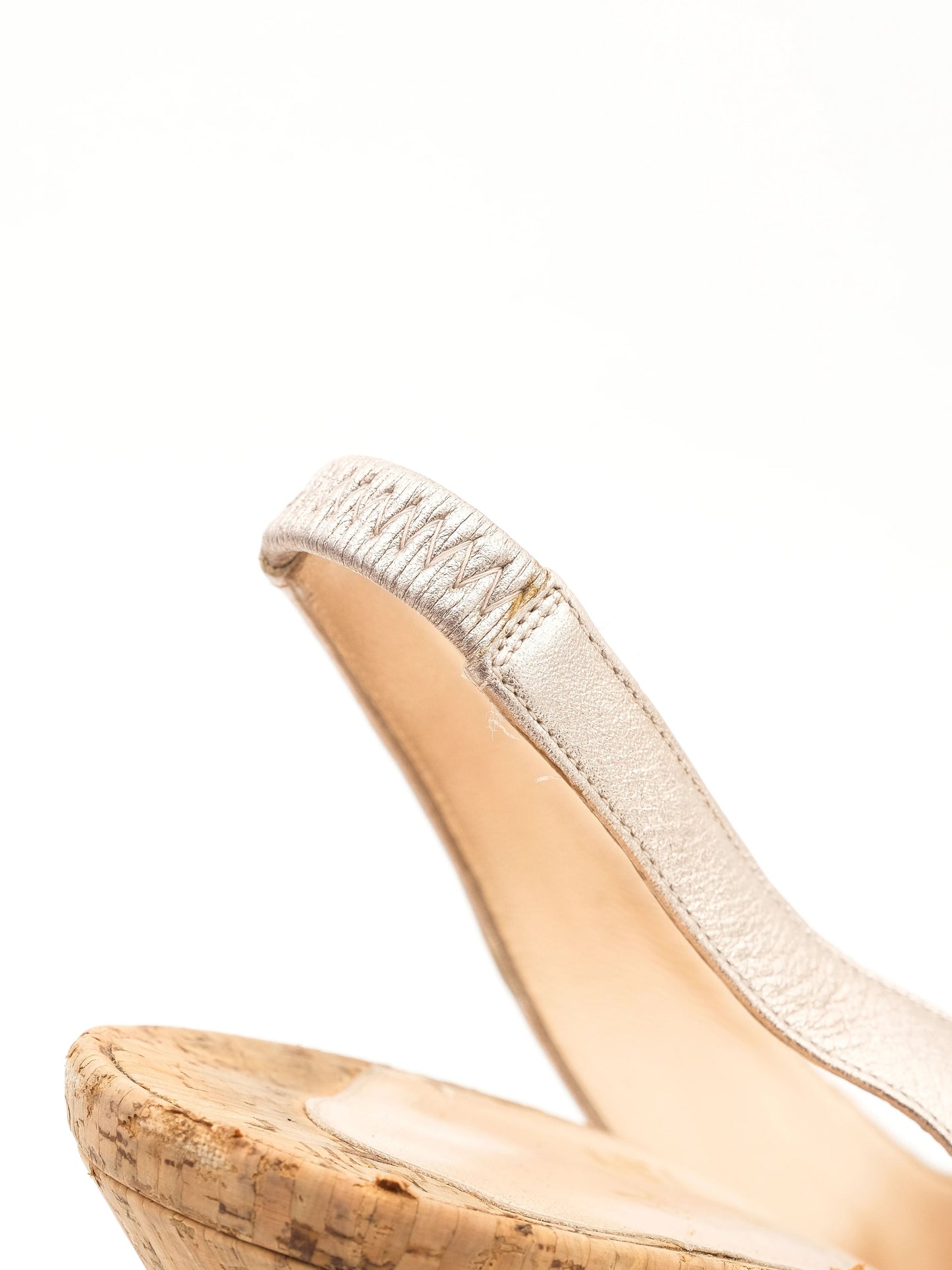 christian louboutin gray leather high-heeled slingback shoes size 40
