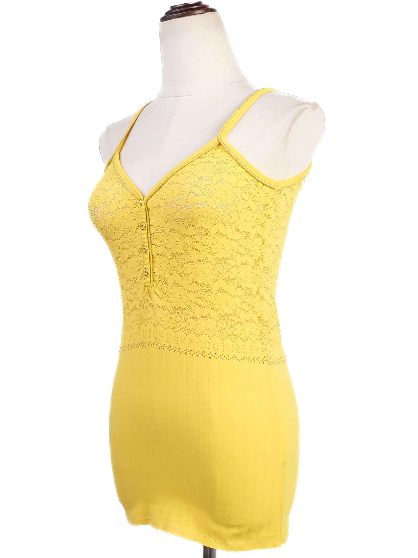 excellent vdp yellow lace camisole top size m women