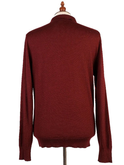 Excellent Castello d'Oro Red Wool Long Sleeve Sweater Size M