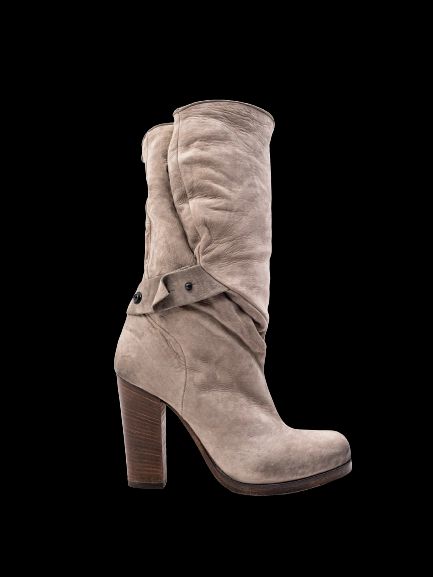 perfect vic matie gray leather high-heeled boots size 37