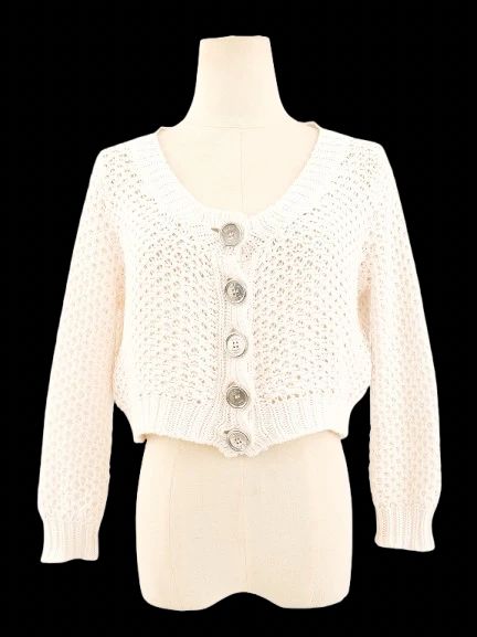 excellent burberry white crochet cardigan size s women's cotton
