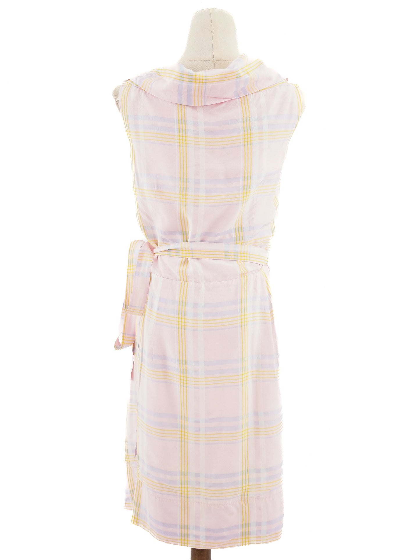 excellent vivienne westwood pink plaid wrap dress size l viscose