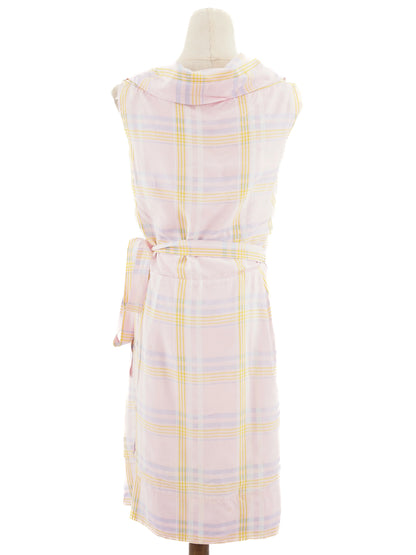 Excellent Vivienne Westwood Pink Plaid Wrap Dress Size L Viscose
