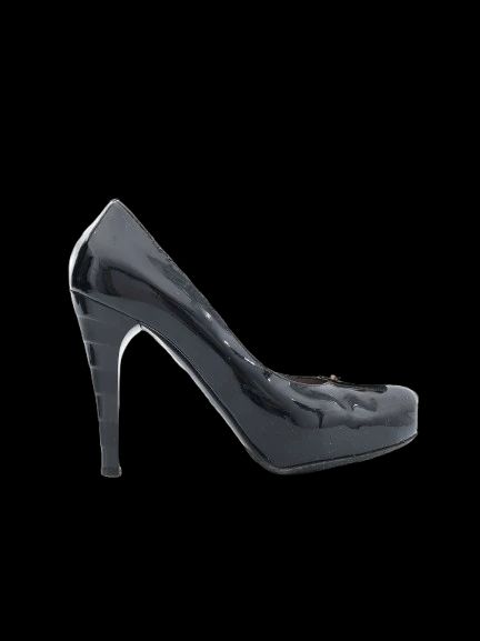 excellent giovanni fabiani black leather high-heeled shoes size 36