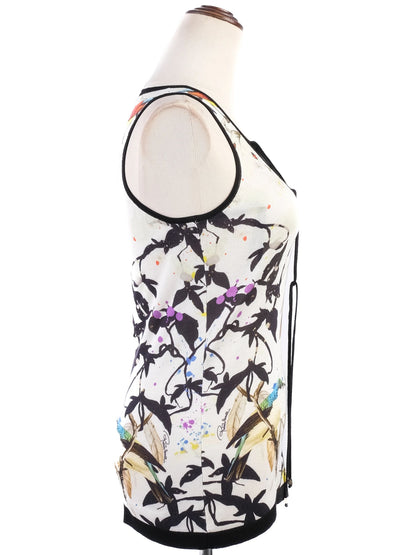 Excellent Roberto Cavalli Silk Sleeveless Top M Colorful Print