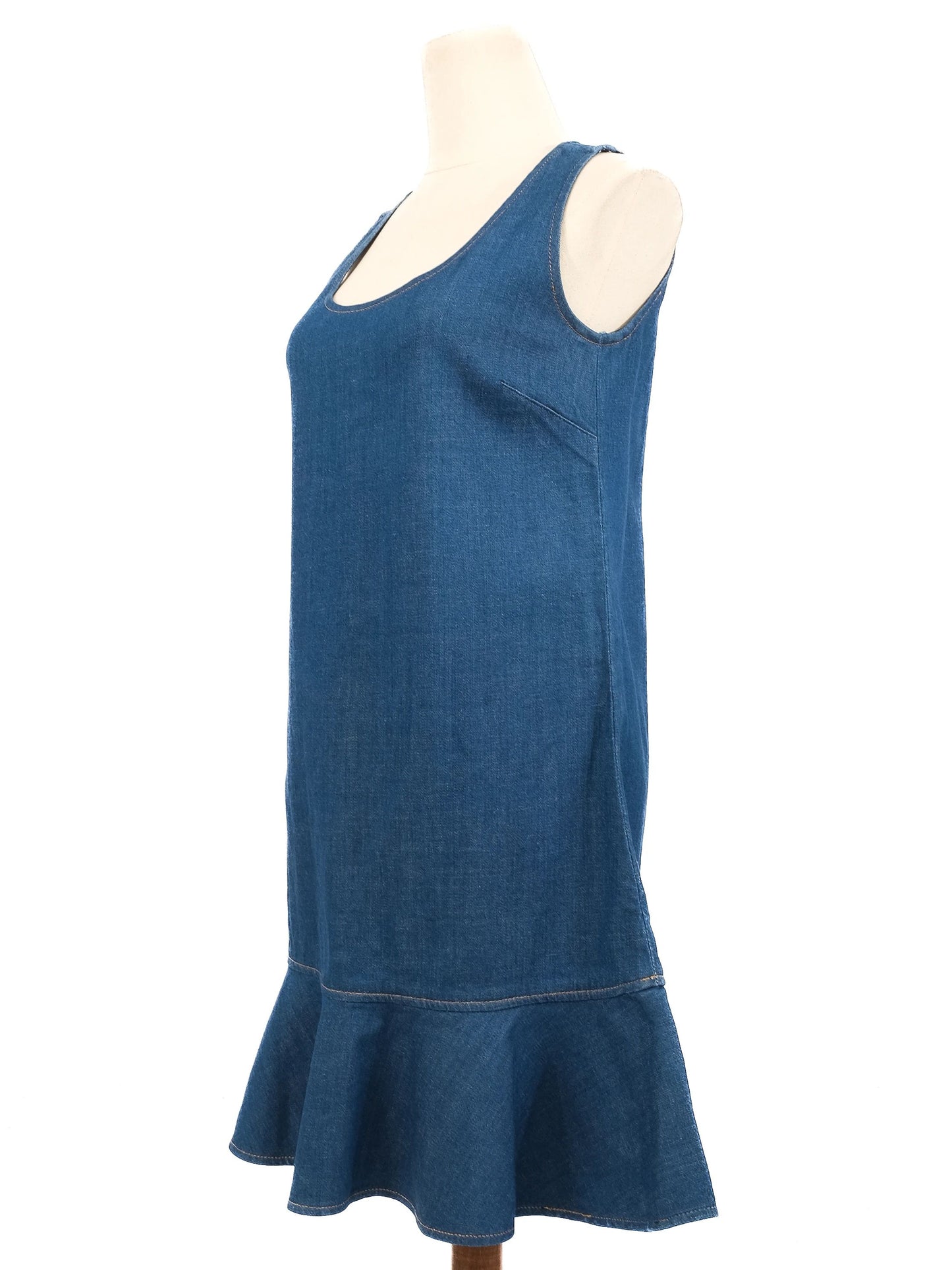 excellent dolce gabbana sleeveless denim dress blue size m