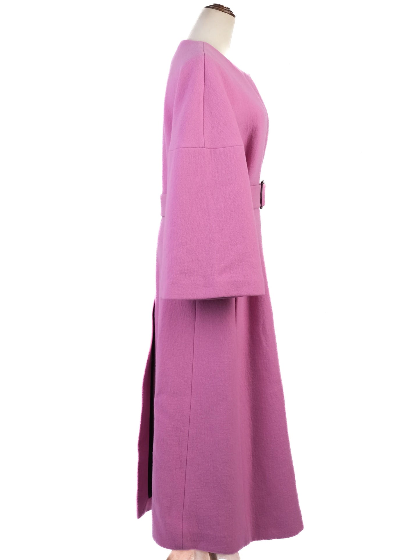 new mantu pink wool coat with belt size m
