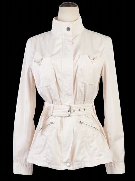 excellent red valentino cream jacket women's size - stylish belted design
