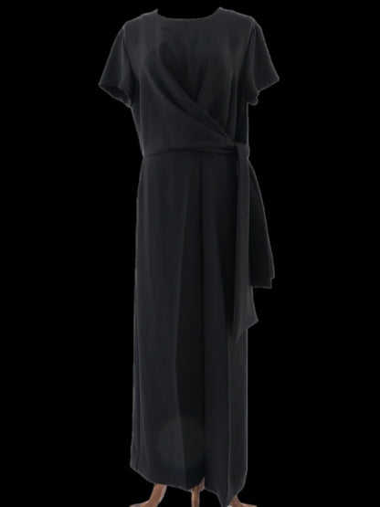 Excellent Cos Black Wrap Dress Size L Women's Polyester