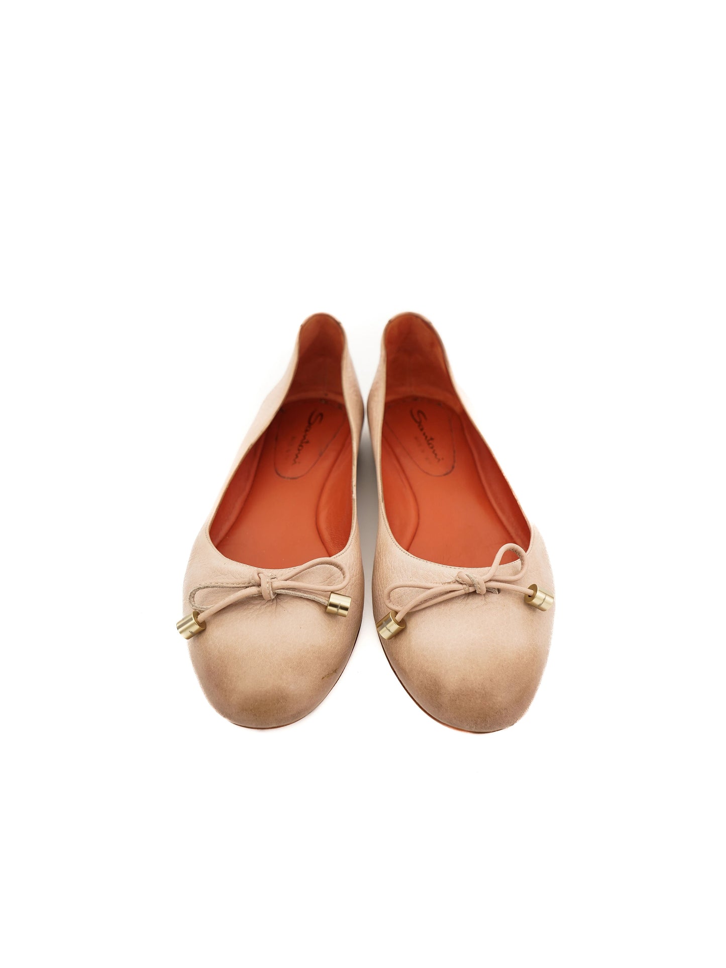 excellent santoni pink leather ballet flats size 36.5